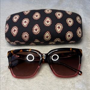 Vera Bradley Polarized Charmaine Hummingbird Park Brown Designer Sunglasses